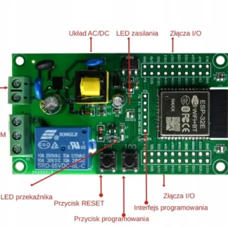 IMZ Moduł ESP32-32E WiFi Bluetooth z 1 przekaźnikiem i zasilaczem AC. 3in1